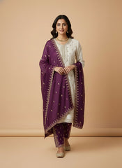 Timeless Ivory & Jewel-Toned Embroidered