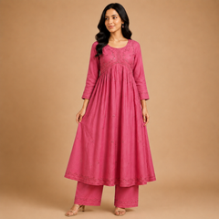 Embroidered Anarkali Alia Cut 2-Piece Ethnic Suit