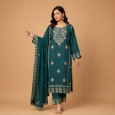 Graceful Lavender Embroidered 3-Piece Suite