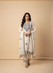 Graceful Lavender Embroidered 3-Piece Suite
