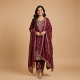 Embroidered Festive Suit Set with Dupatta