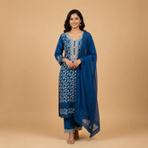 Embroidered Straight Suit Set with Dupatta