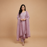 Embroidered Anarkali & Trouser Set