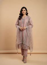 Embroidered Luxury Suit Set with Dupatta