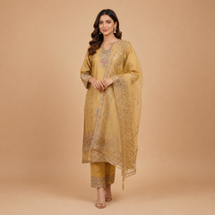 Embroidered Luxury Suit Set with Dupatta