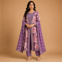 Embroidered 3-Piece Ethnic Suit for Festive & Party Wear