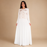 Cream Floral Embroidered Maxi Dress