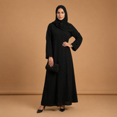 Khwabee Noir Flora Abaya With Shawl