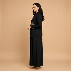 Embroidered Floral Modest Two-Piece Set