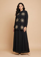 Embroidered Floral Modest Two-Piece Set
