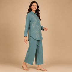 Women's Floral Embroidered Co-Ord Set