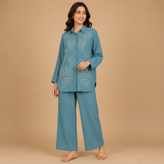 Women's Floral Embroidered Co-Ord Set