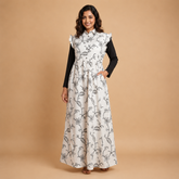Olive Green Floral Printed Maxi Dress