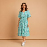 Floral Cotton Midi Dress
