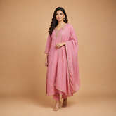 Elegant Embellished V-Neck Salwar Suit with Matching Dupatta