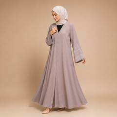 Designer Front Open Abaya with Embroidered Sleeves