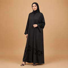 Elegant Front Bloom Designer Abaya