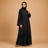 Elegant Front Bloom Designer Abaya