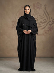 Hand-Beaded Black Kaftan Abaya