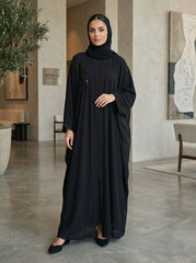 Hand-Beaded Black Kaftan Abaya