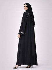Wave Trim Classic Black Abaya