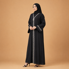 Wave Trim Classic Black Abaya