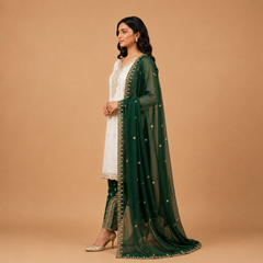 Timeless Ivory & Jewel-Toned Embroidered