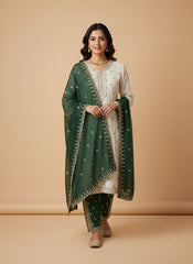Timeless Ivory & Jewel-Toned Embroidered