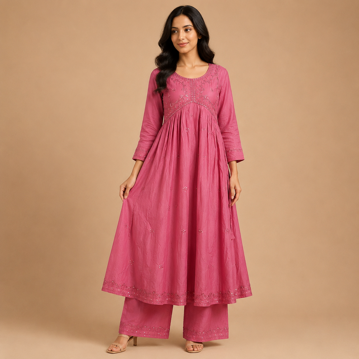 Embroidered Anarkali Alia Cut 2-Piece Ethnic Suit