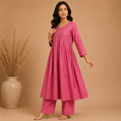 Embroidered Anarkali Alia Cut 2-Piece Ethnic Suit