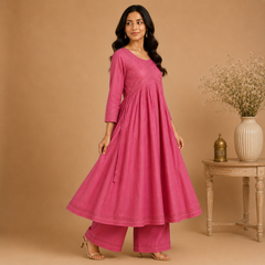 Embroidered Anarkali Alia Cut 2-Piece Ethnic Suit