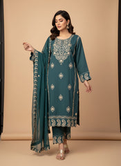 Graceful Lavender Embroidered 3-Piece Suite