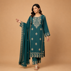 Graceful Lavender Embroidered 3-Piece Suite