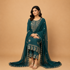 Graceful Lavender Embroidered 3-Piece Suite