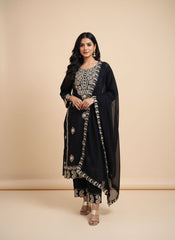 Graceful Lavender Embroidered 3-Piece Suite