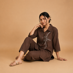 Embroidered Kurti Pant Set for Women