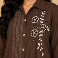Embroidered Kurti Pant Set for Women