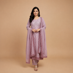 Embroidered Anarkali & Trouser Set
