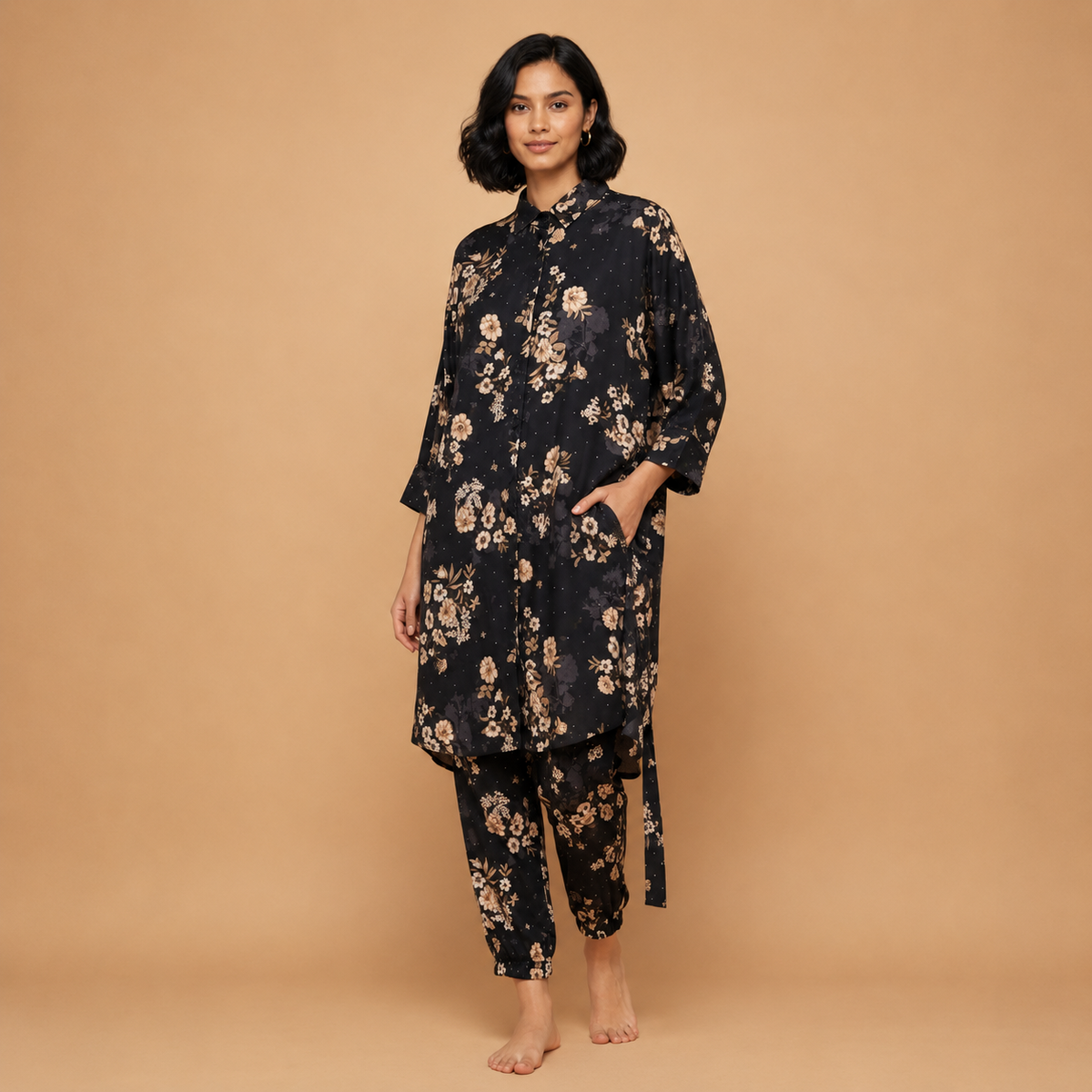 Floral & Patchwork Fusion Premium Viscose Co-ord Set