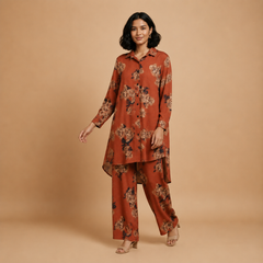 Floral & Patchwork Fusion Premium Viscose Co-ord Set