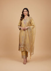 Embroidered Luxury Suit Set with Dupatta