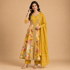 Embroidered 3-Piece Ethnic Suit for Festive & Party Wear