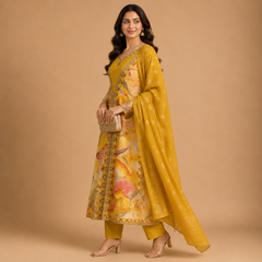 Embroidered 3-Piece Ethnic Suit for Festive & Party Wear