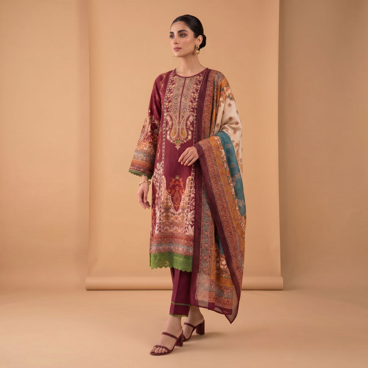 Zahra Ornate Digital Print 3-Piece Lawn Suit Collection
