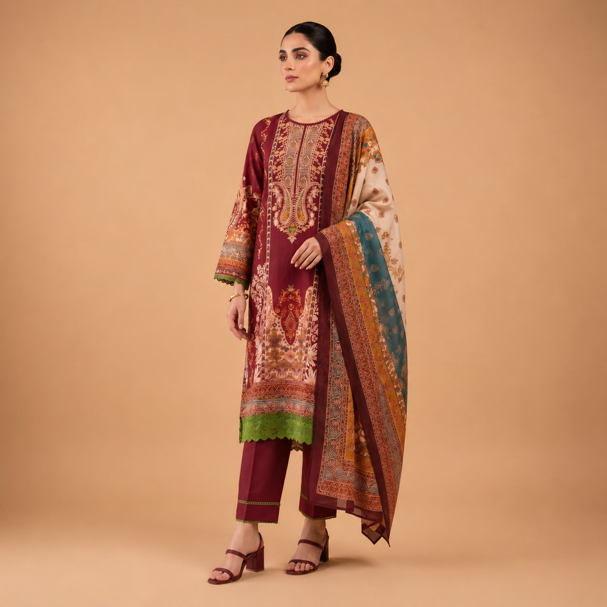 Zahra Ornate Digital Print 3-Piece Lawn Suit Collection