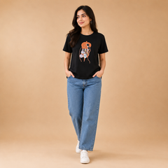 Women's Textured Graphic Crop Top