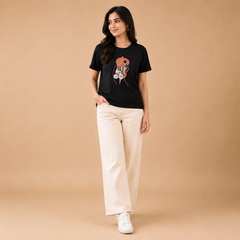 Women's Textured Graphic Crop Top