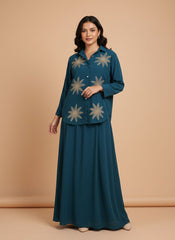 Embroidered Floral Modest Two-Piece Set