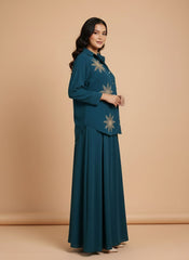 Embroidered Floral Modest Two-Piece Set