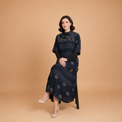 Elegant Printed Button-Down Maxi Dress